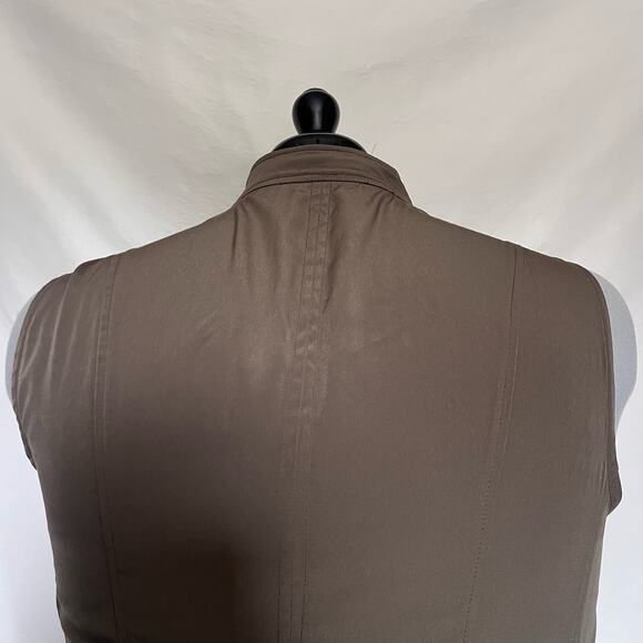 Sejour Moto Vest Sz 14W Olive Asym Zip Edgy Layering Minimalist Street Gremlin - Picture 7 of 15